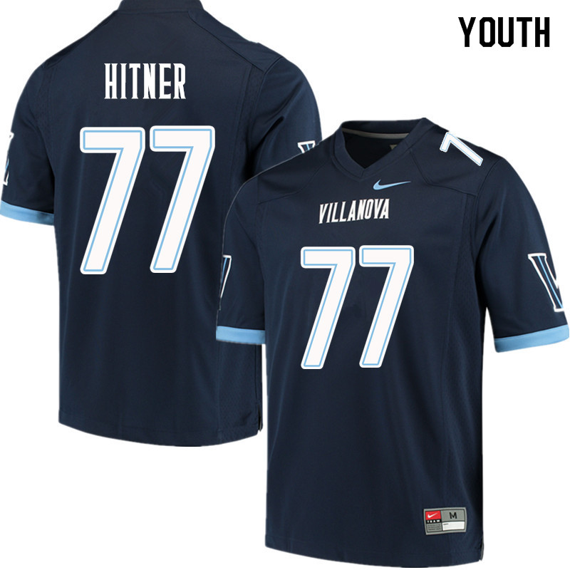 Youth #77 Brandon Hitner Villanova Wildcats College Football Jerseys Sale-Navy - Click Image to Close